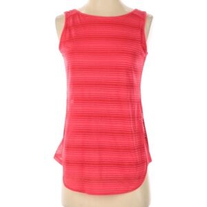 Athleta coral split tank‎ top striped overlay size XXS #228721